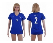 Women France #2 Jallet Home Soccer Country Jersey1