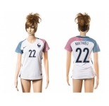 Women France #22 Mathieu Away Away Soccer Country Jersey