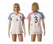 Women France #3 Evra Away Away Soccer Country Jersey