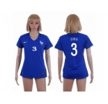 Women France #3 Evra Home Soccer Country Jersey1