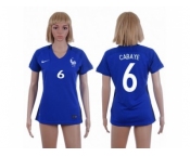 Women France #6 Cabaye Home Soccer Country Jersey1
