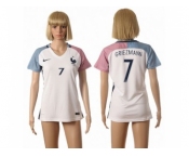 Women France #7 Griezmann Away Away Soccer Country Jersey