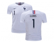 France #1 Lloris Away Kid Soccer Country Jersey