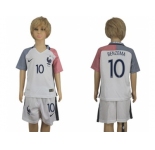 France #10 Benzema Away Kid Soccer Country Jersey