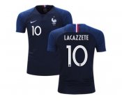 France #10 Lacazzete Home Kid Soccer Country Jersey
