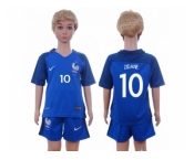 France #10 Zidane Home Kid Soccer Country Jersey