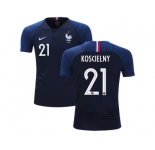 France #21 Koscielny Home Kid Soccer Country Jersey