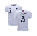 France #3 Kimpembe Away Kid Soccer Country Jersey