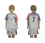France #7 Griezmann Away Kid Soccer Country Jersey