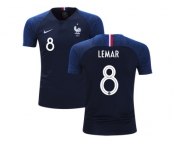 France #8 Lemar Home Kid Soccer Country Jersey