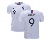 France #9 Giroud Away Kid Soccer Country Jerseys