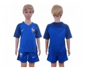 France Blank Home Kid Soccer Country Jersey