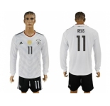 Germany #11 Reus White Home Long Sleeves Soccer Country Jersey