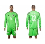 Germany #12 Leno Green Goalkeeper Long Sleeves Soccer Country Jersey