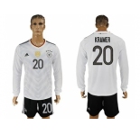 Germany #20 Kramer White Home Long Sleeves Soccer Country Jersey