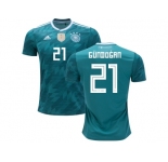 Germany #21 Gundogan Away Soccer Country Jersey
