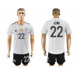 Germany #22 Leno White Home Soccer Country Jersey