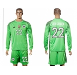 Germany #22 Ter Stegen Green Goalkeeper Long Sleeves Soccer Country Jersey1
