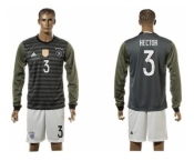 Germany #3 Hector Away Long Sleeves Soccer Country Jersey