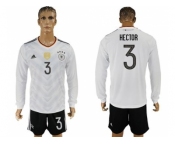 Germany #3 Hector White Home Long Sleeves Soccer Country Jersey