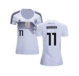 Women Germany #11 Werner White Home Soccer Country Jersey