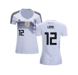 Women Germany #12 Leno White Home Soccer Country Jersey