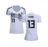 Women Germany #13 Stindl White Home Soccer Country Jersey
