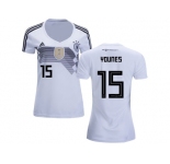 Women Germany #15 Younes White Home Soccer Country Jersey