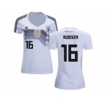 Women Germany #16 Rudiger White Home Soccer Country Jersey