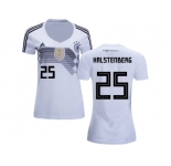 Women Germany #25 Halstenberg White Home Soccer Country Jersey