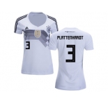 Women Germany #3 Plattenhardt White Home Soccer Country Jersey