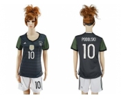 Women's Germany #10 Podolski Away Soccer Country Jersey