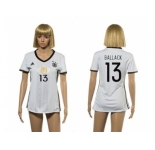 Women's Germany #13 Ballack White Home Soccer Country Jersey