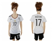 Women's Germany #17 Boateng White Home Soccer Country Jersey