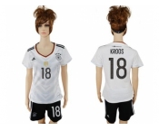Women's Germany #18 Kroos White Home Soccer Country Jersey