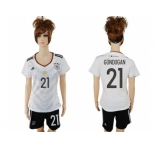 Women's Germany #21 Gundogan White Home Soccer Country Jersey
