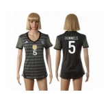 Women's Germany #5 Hummels Away Soccer Country Jersey1