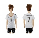 Women's Germany #7 Schweinsteiger White Home Soccer Country Jersey