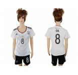 Women's Germany #8 Ozil White Home Soccer Country Jersey