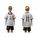 Germany #11 Klose White Home Kid Soccer Country Jersey