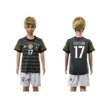 Germany #17 Boateng Away Kid Soccer Country Jersey