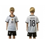Germany #18 Kroos White Home Kid Soccer Country Jersey