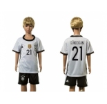 Germany #21 Gundogan White Home Kid Soccer Country Jersey