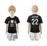 Germany #22 Ter Stegen Goalkeeper Kid Soccer Country Jersey