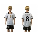 Germany #8 Draxler White Home Kid Soccer Country Jersey