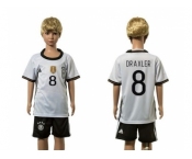 Germany #8 Draxler White Home Kid Soccer Country Jersey
