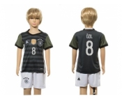 Germany #8 Ozil Away Kid Soccer Country Jersey