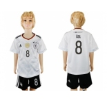 Germany #8 Ozil White Home Kid Soccer Country Jersey