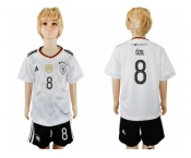 Germany #8 Ozil White Home Kid Soccer Country Jersey