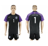 England #1 Forster Black Goalkeeper Soccer Country Jersey
